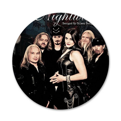 Kovové odznaky na oblečenie, dekorácie batohov s motívom Nightwish Theater a ikonami hudobných kapiel, špendlíky, brošne. 58 mm