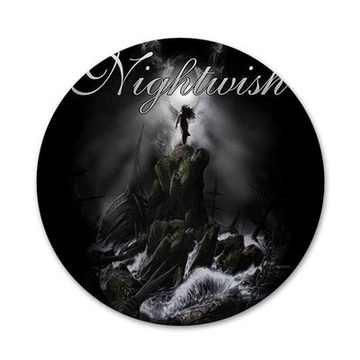 Kovové odznaky na oblečenie, dekorácie batohov s motívom Nightwish Theater a ikonami hudobných kapiel, špendlíky, brošne. 58 mm