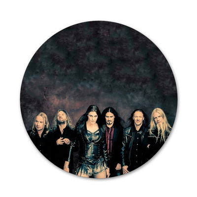 Kovové odznaky na oblečenie, dekorácie batohov s motívom Nightwish Theater a ikonami hudobných kapiel, špendlíky, brošne. 58 mm
