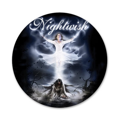 Kovové odznaky na oblečenie, dekorácie batohov s motívom Nightwish Theater a ikonami hudobných kapiel, špendlíky, brošne. 58 mm