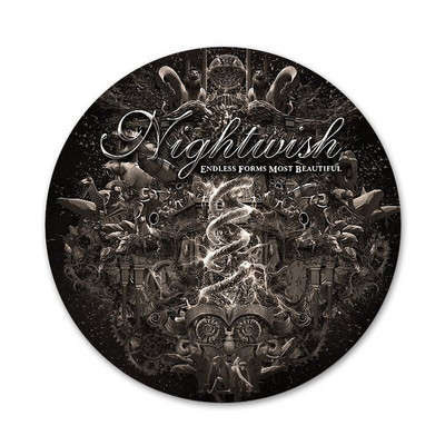 Kovové odznaky na oblečenie, dekorácie batohov s motívom Nightwish Theater a ikonami hudobných kapiel, špendlíky, brošne. 58 mm