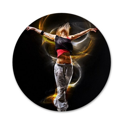 Zumba Dance Fitness Ikoonid Nõelad Märgikaunistus Prossid Metallist rinnamärgid Riiete jaoks Seljakoti kaunistus 58mm