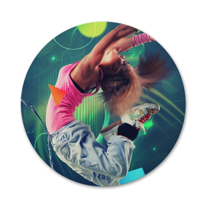 Zumba Dance Fitness Ikoonid Nõelad Märgikaunistus Prossid Metallist rinnamärgid Riiete jaoks Seljakoti kaunistus 58mm