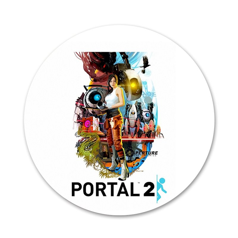Portal 2 ikone, igle, značke, broševi, metalne značke za ukrašavanje ruksaka, 58 mm