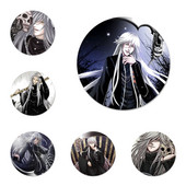 kuroshitsuji juodas liokajus laidotuvas Piktogramos Smeigtukai Ženkliuko puošimas Sagės Metaliniai ženkleliai kuprinės papuošimui 58mm