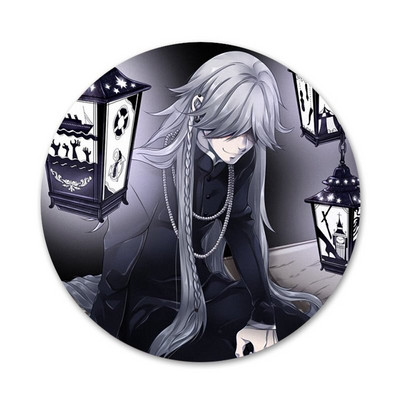 kuroshitsuji juodas liokajus laidotuvas Piktogramos Smeigtukai Ženkliuko puošimas Sagės Metaliniai ženkleliai kuprinės papuošimui 58mm