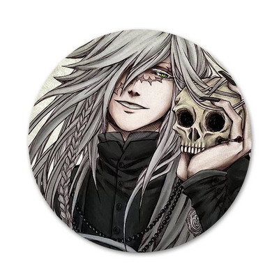 kuroshitsuji juodas liokajus laidotuvas Piktogramos Smeigtukai Ženkliuko puošimas Sagės Metaliniai ženkleliai kuprinės papuošimui 58mm