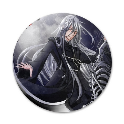 kuroshitsuji juodas liokajus laidotuvas Piktogramos Smeigtukai Ženkliuko puošimas Sagės Metaliniai ženkleliai kuprinės papuošimui 58mm