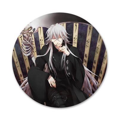 kuroshitsuji juodas liokajus laidotuvas Piktogramos Smeigtukai Ženkliuko puošimas Sagės Metaliniai ženkleliai kuprinės papuošimui 58mm