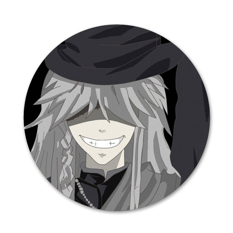 kuroshitsuji juodas liokajus laidotuvas Piktogramos Smeigtukai Ženkliuko puošimas Sagės Metaliniai ženkleliai kuprinės papuošimui 58mm