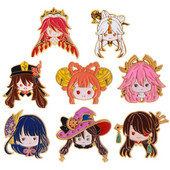 C1626 Anime Genshin Impact armas emailiga nööpnõel Prossid kott reväärinõelad Multifilmi märgid seljakotil Kaunistamine Ehted Aksessuaarid