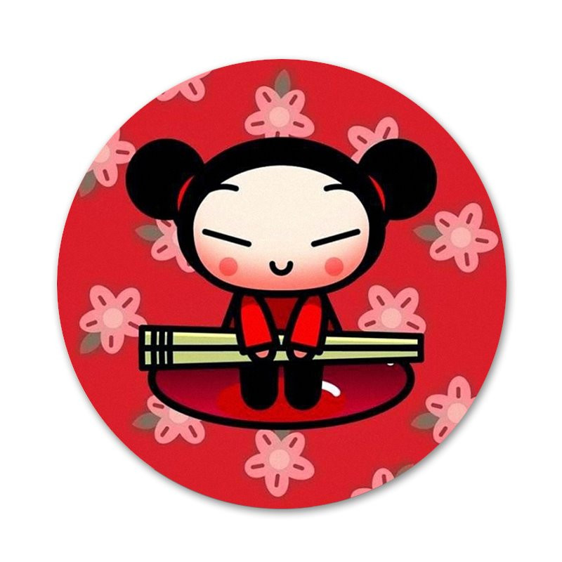 Papusa chinezeasca de desene animate pucca si garu Brosa Brosa Accesorii Pentru Imbracaminte Rucsac Decorat cadou