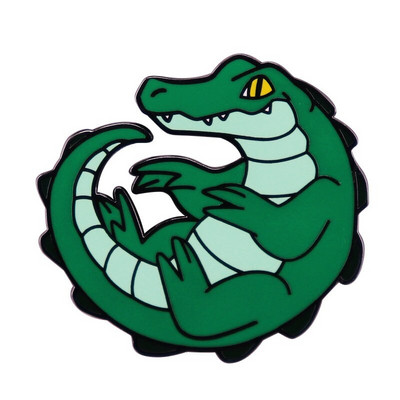 C1463 Creativity Žalias krokodilas, kietas emalis, atvartas, smeigtukų kolekcija.