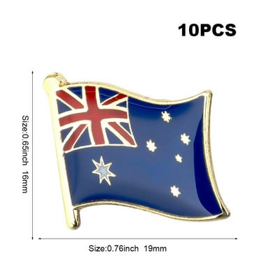10 db egy tétel Ausztrália zászló tűs hajtóka kitűző Bross ikonok KS-0021