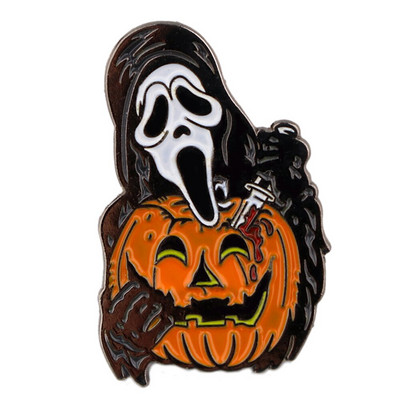 DB913 Skelett dinosauruse emailnõelad Horror Scream Metal Pross Pin Mehed Naiste Moeehted Kingitus Film Seljakott Reväärimärk