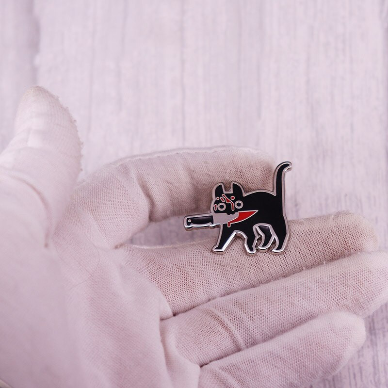 C2006 Cartoon Horror Creativ pisica neagră modelare email pin rever insigne broșă amuzant bijuterii de modă