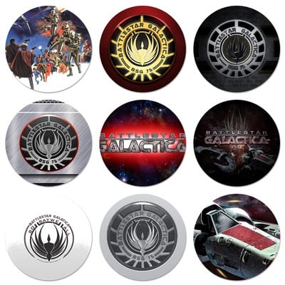 58mm Battlestar Galactica Icons Καρφίτσες Διακοσμητικό σήμα Καρφίτσες Μεταλλικές κονκάρδες για ρούχα Διακόσμηση σακιδίου πλάτης