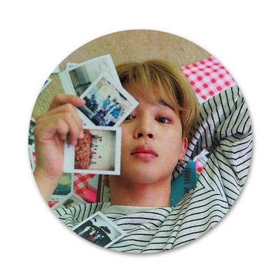 58 mm Jimin zgodne ikone, igle, broševi, broševi, metalne značke za ukrašavanje ruksaka