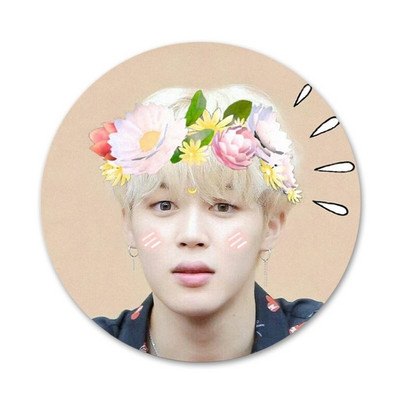 58 mm Jimin zgodne ikone, igle, broševi, broševi, metalne značke za ukrašavanje ruksaka