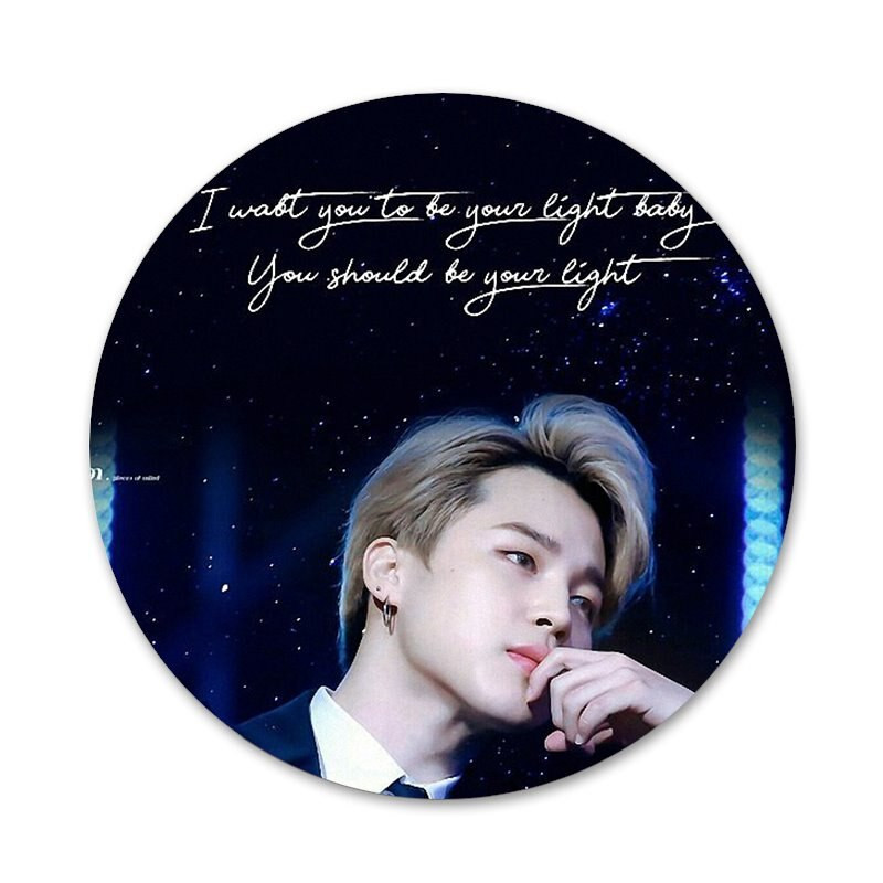 58 mm Jimin zgodne ikone, igle, broševi, broševi, metalne značke za ukrašavanje ruksaka