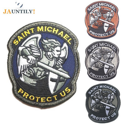 Backpack Apparel Accessories PROTECT US SAINT MICHAEL Military Tactical Patches badge 3D Embroidered Fabric Armband