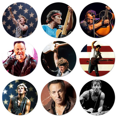 Bruce Springsteen Icons Pins Διακοσμητικό σήμα Καρφίτσες μεταλλικές κονκάρδες για διακόσμηση σακιδίου πλάτης 58mm