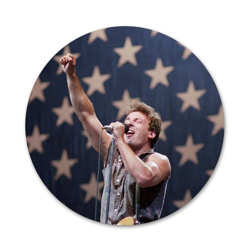 Bruce Springsteen Icons Pins Διακοσμητικό σήμα Καρφίτσες μεταλλικές κονκάρδες για διακόσμηση σακιδίου πλάτης 58mm
