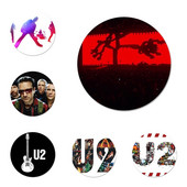 U2 Bono The Edge Icons Ace Badge Decorare Broșe Insigne metalice pentru haine Rucsac Decor 58mm