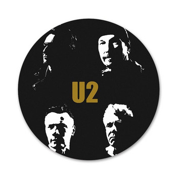 U2 Bono The Edge Icons Pins Декорация на значки Брошки Метални значки за дрехи Декорация на раница 58 мм