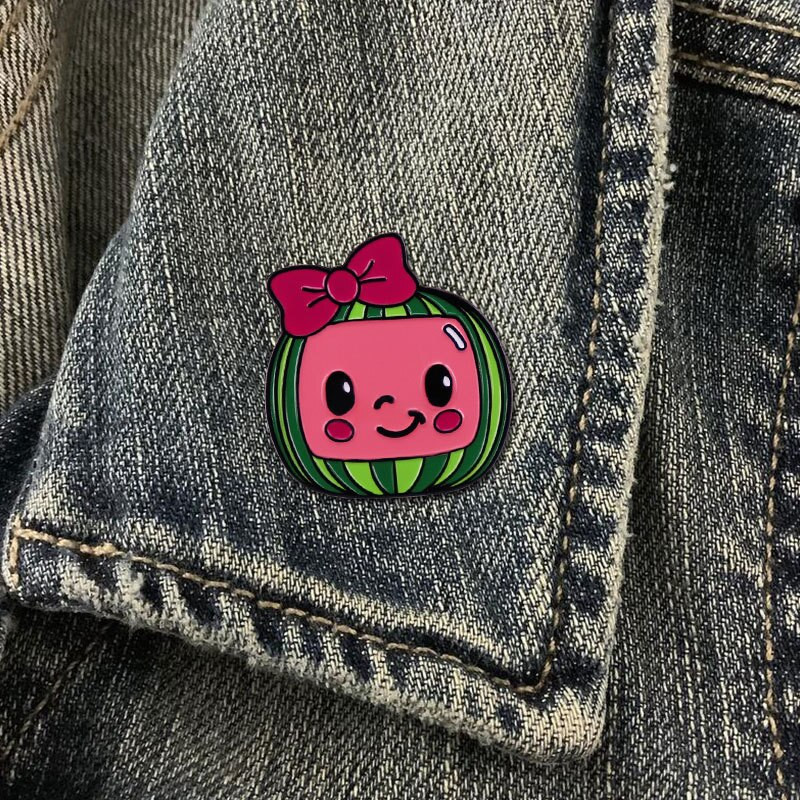 C2021 Kawaii arbūzas emalio smeigtukas mados animacinis filmukas sagė ženklelis atvartas kuprinės smeigtukai papuošalai, dovana