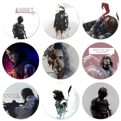 58 χιλιοστά Bucky Barnes Icons Καρφίτσες Διακοσμητικό σήμα Καρφίτσες Μεταλλικές κονκάρδες για διακόσμηση σακιδίων πλάτης