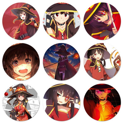 Anime Konosuba Megumin Badge Καρφίτσα Αξεσουάρ για Ρούχα Διακόσμηση σακίδιο πλάτης 58mm