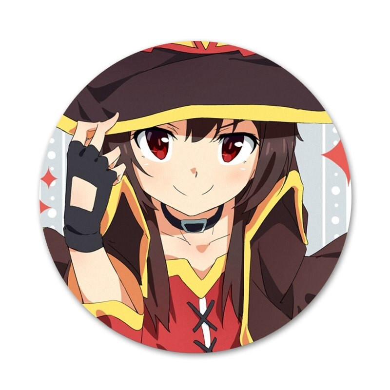Anime Konosuba Megumin značka broš igla dodaci za odjeću ruksak ukras dar 58 mm