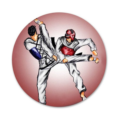 58mm milujem šport taekwondo krásne ikony špendlíky odznak dekorácia brošne kovové odznaky na oblečenie batoh dekorácia