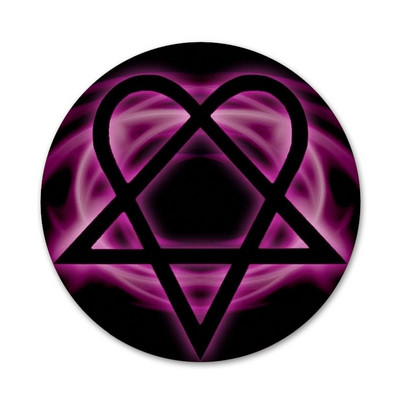 58 mm Fashion Him Heartagram logo ikoonid nööpnõelad märgi kaunistus prossid metallist märgid riiete jaoks seljakoti kaunistus