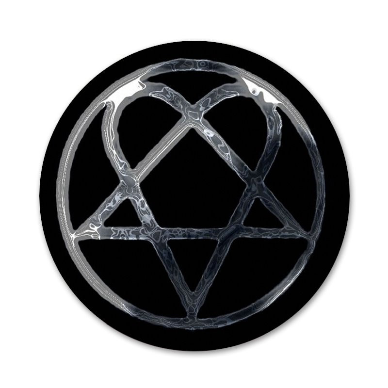58 mm Fashion Him Heartagram logo ikoonid nööpnõelad märgi kaunistus prossid metallist märgid riiete jaoks seljakoti kaunistus