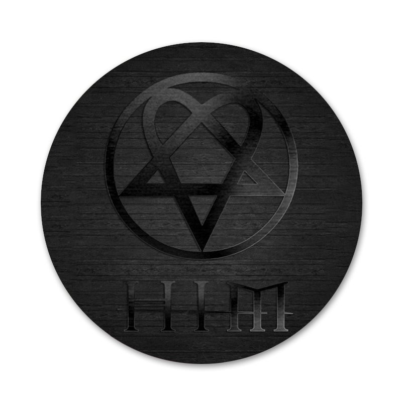 58 mm Fashion Him Heartagram logo ikoonid nööpnõelad märgi kaunistus prossid metallist märgid riiete jaoks seljakoti kaunistus