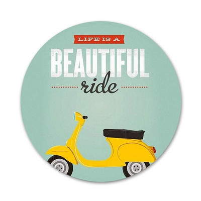 Vespa Scooter Icons Pins Διακοσμητικό σήμα Καρφίτσες Μεταλλικές κονκάρδες για ρούχα Διακόσμηση σακιδίου πλάτης 58mm