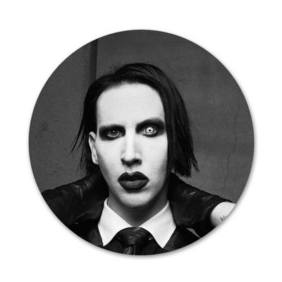 Marilyn Manson Piktogramos Smeigtukai Ženkliuko dekoravimui Sagės Metaliniai ženkleliai kuprinei papuošti 58mm
