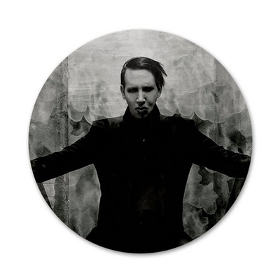 Marilyn Manson Piktogramos Smeigtukai Ženkliuko dekoravimui Sagės Metaliniai ženkleliai kuprinei papuošti 58mm