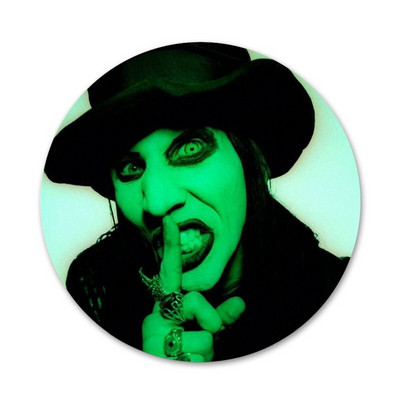 Marilyn Manson Piktogramos Smeigtukai Ženkliuko dekoravimui Sagės Metaliniai ženkleliai kuprinei papuošti 58mm