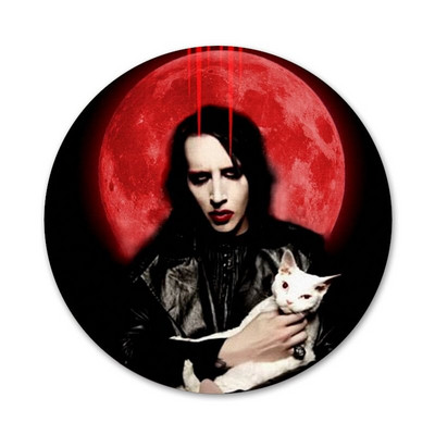 Marilyn Manson Piktogramos Smeigtukai Ženkliuko dekoravimui Sagės Metaliniai ženkleliai kuprinei papuošti 58mm