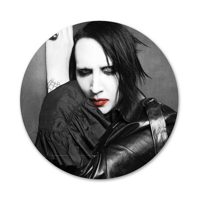Marilyn Manson Piktogramos Smeigtukai Ženkliuko dekoravimui Sagės Metaliniai ženkleliai kuprinei papuošti 58mm
