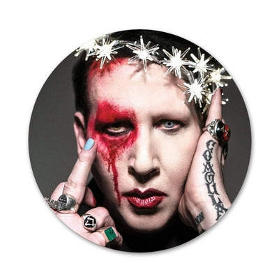 Marilyn Manson Piktogramos Smeigtukai Ženkliuko dekoravimui Sagės Metaliniai ženkleliai kuprinei papuošti 58mm