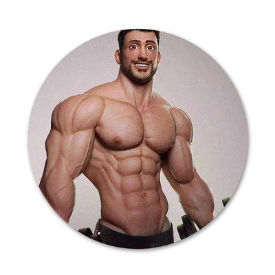 58mm tume koomiks seksikas fitness lihaste meeste ikoonid nööpnõelad märgi kaunistus prossid metallist märgid riiete jaoks seljakoti kaunistus