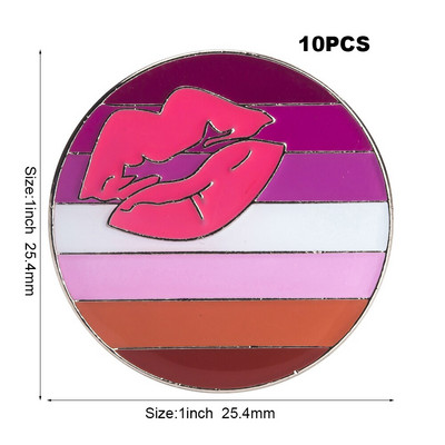10 komada puno Pride Rainbow Flag Rozet Metal Chapas Metalicas Pins Icon Ruksak Broš za poklon