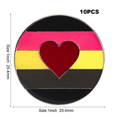 10 komada puno Pride Rainbow Flag Rozet Metal Chapas Metalicas Pins Icon Ruksak Broš za poklon