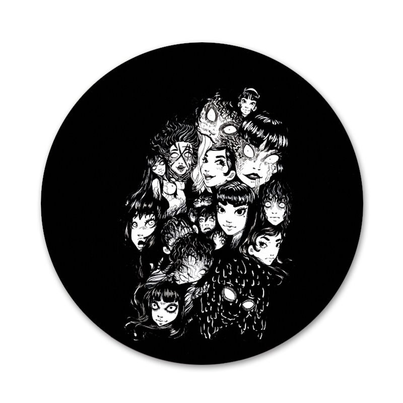 58mm Horror Comic junji ito Tomie Tees Icons Pins Insignă Decorare Broșe Insigne metalice pentru decorarea rucsacului