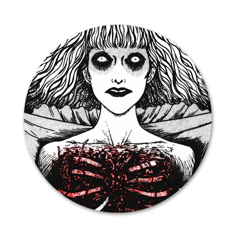 58mm Horror Comic junji ito Tomie Tees Icons Pins Insignă Decorare Broșe Insigne metalice pentru decorarea rucsacului