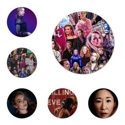 Hot Killing Eve Icons Καρφίτσες Διακόσμηση Badge Καρφίτσες Μεταλλικά Σήματα για Ρούχα Διακόσμηση σακιδίου πλάτης